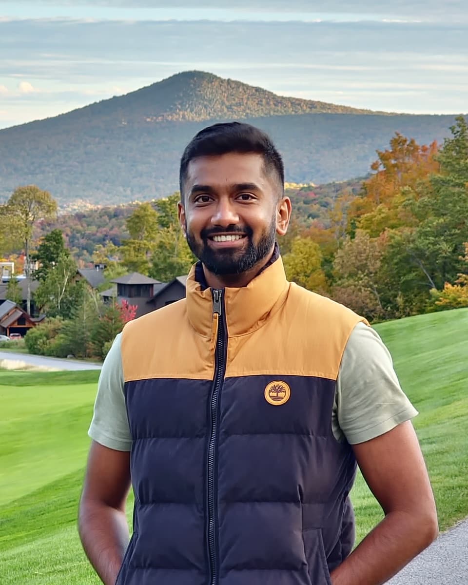 Kabilan Senapathy in the mountains in autumn